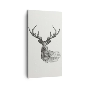 Bild auf Leinwand - Leinwandbild - Ein Hirsch im kubistischen Stil - 45x80 cm