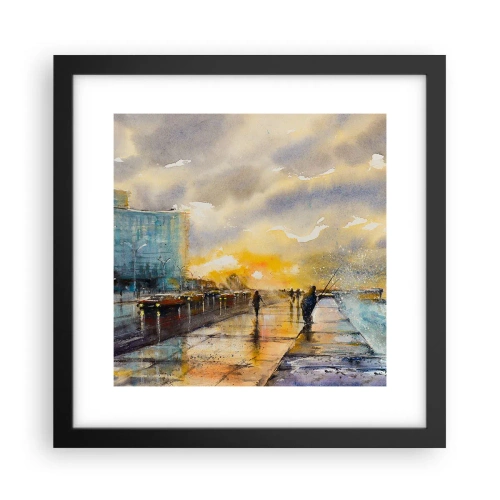 Poster in einem schwarzem Rahmen - Leben am Ufer - 30x30 cm