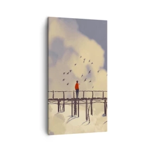 Bild auf Leinwand - Leinwandbild - Blaue Sehnsucht - 45x80 cm