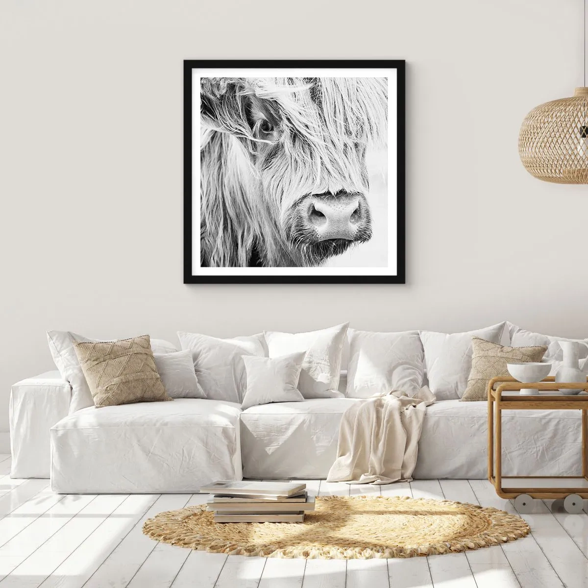 Poster in einem schwarzem Rahmen - Schottische Wildheit - 50x50 cm