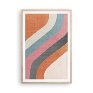 Poster in einem Rahmen aus heller Eiche - Diagonale Komposition – Bewegung - 61x91 cm