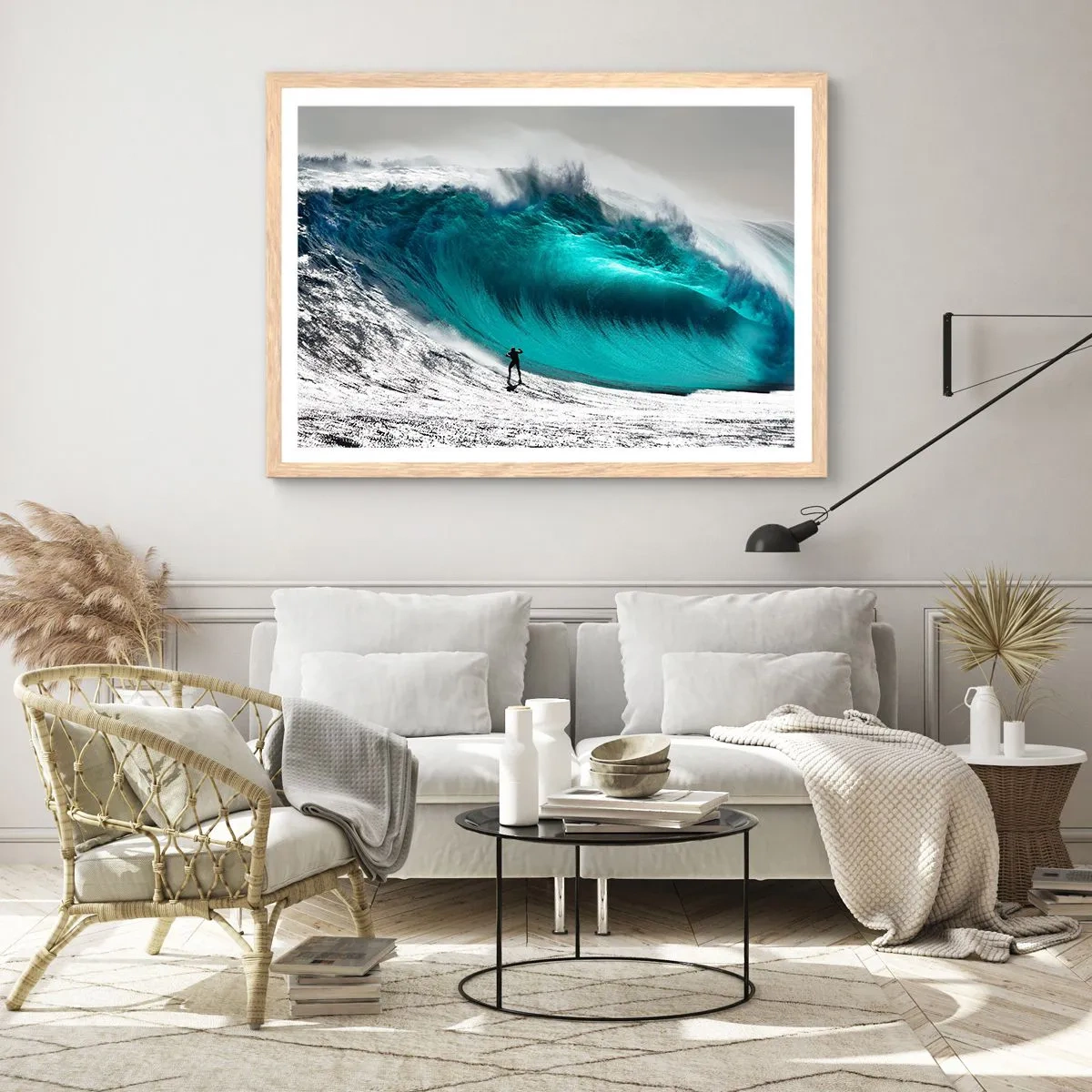 Poster in einem Rahmen aus heller Eiche - Herausforderung angenommen - 40x30 cm