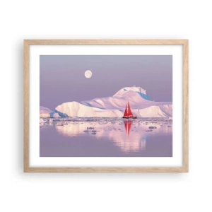 Poster in einem Rahmen aus heller Eiche - Die Hitze des Segels, die Kälte des Eises - 50x40 cm