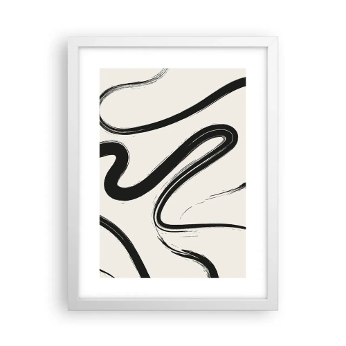 Poster in einem weißen Rahmen - Schwarz-Weiß-Laune - 30x40 cm