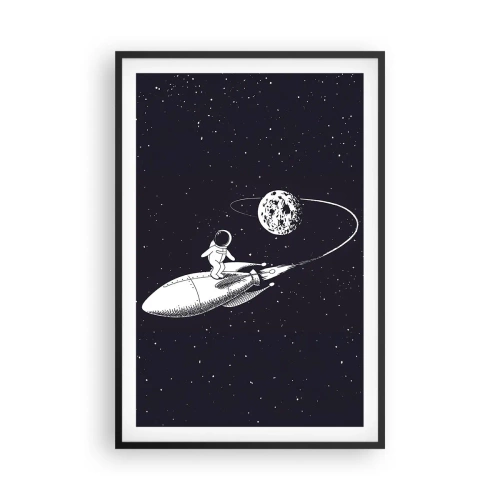 Poster in einem schwarzem Rahmen - Weltraumsurfer - 61x91 cm