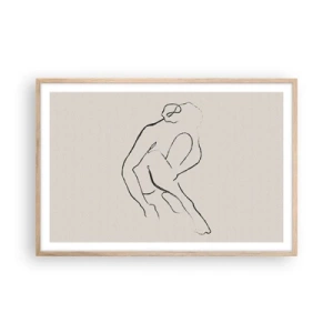 Poster in einem Rahmen aus heller Eiche - Intime Skizze - 91x61 cm