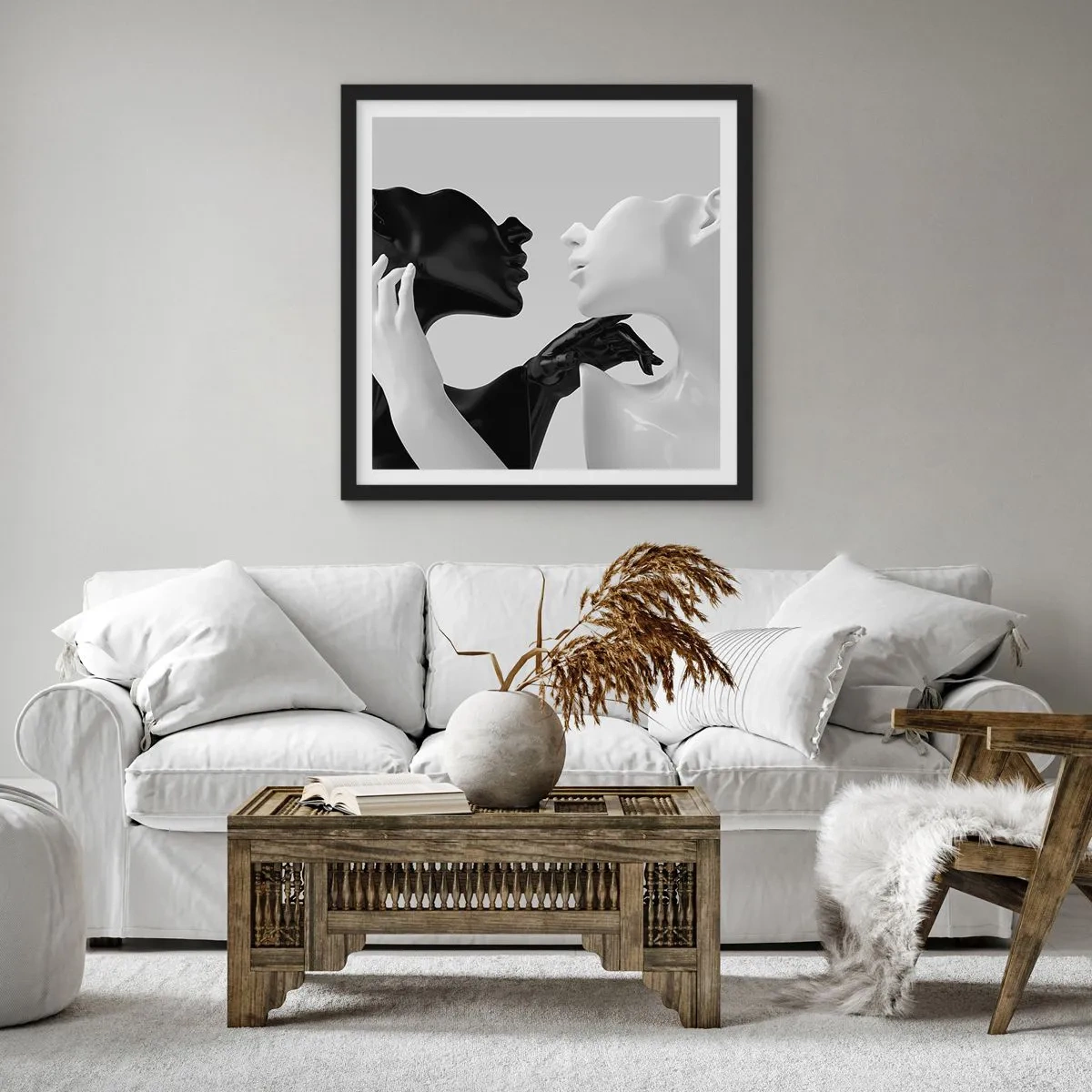 Poster in einem schwarzem Rahmen - Anziehung - Begierde - 30x30 cm