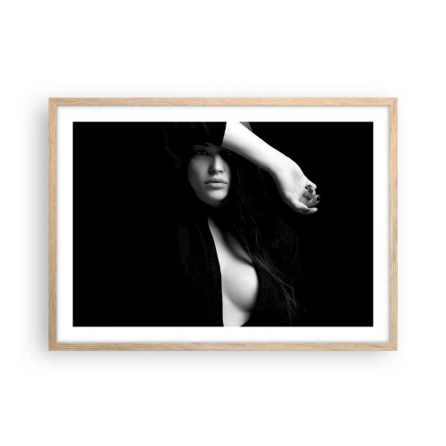 Poster in einem Rahmen aus heller Eiche - Schule der Verführung - 70x50 cm