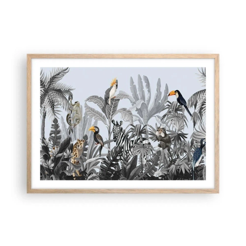 Poster in einem Rahmen aus heller Eiche - Afrikanisches Märchen - 70x50 cm