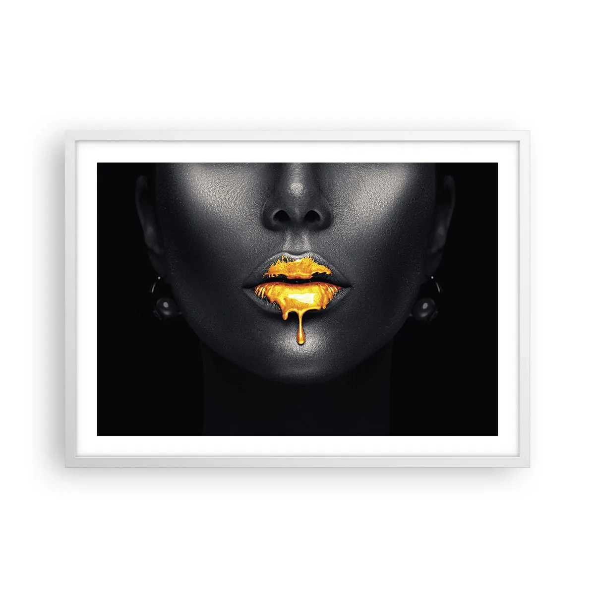 Poster in einem weißen Rahmen - Goldmaul - 70x50 cm