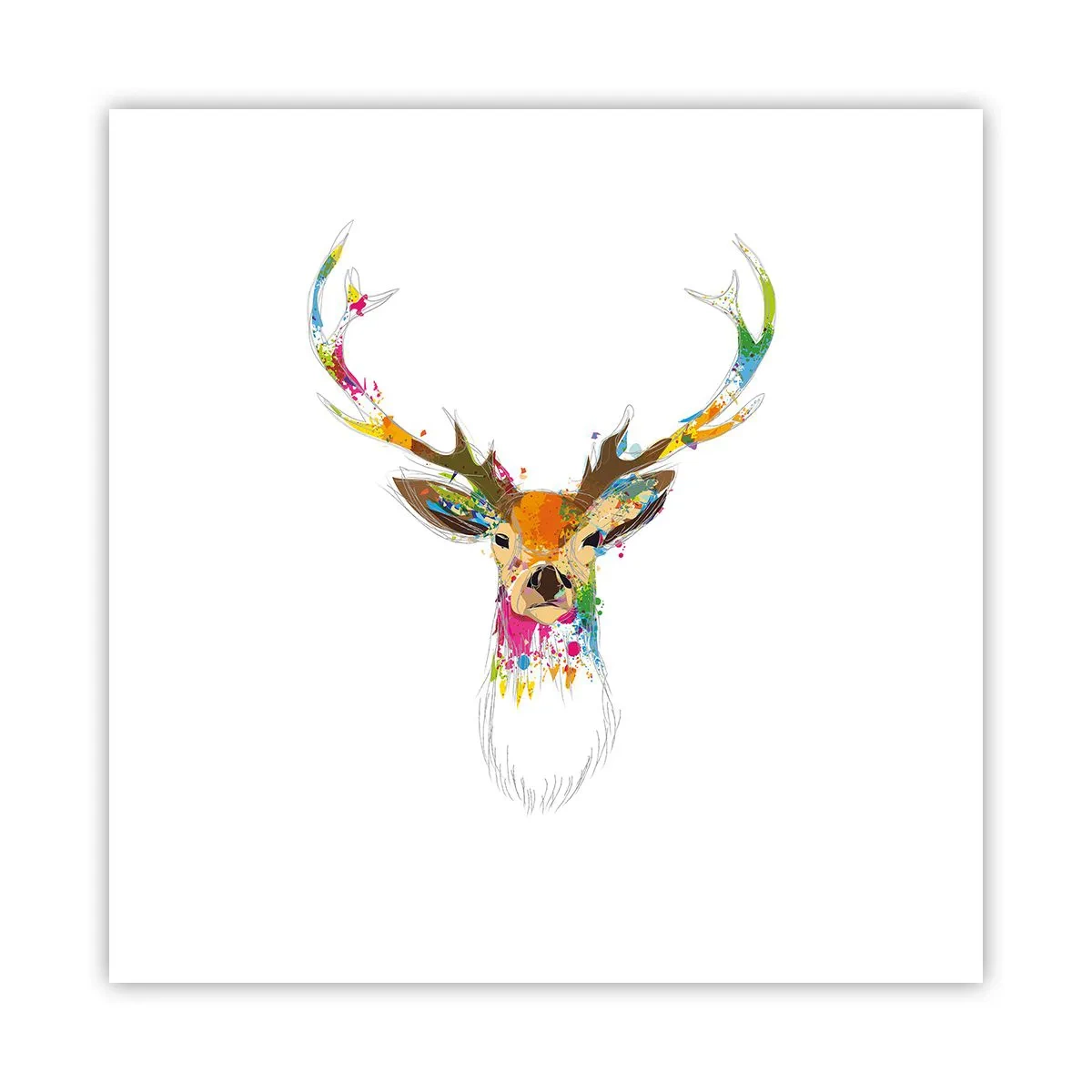 Poster - Ein mildes Reh in Farbe getaucht - 50x50 cm