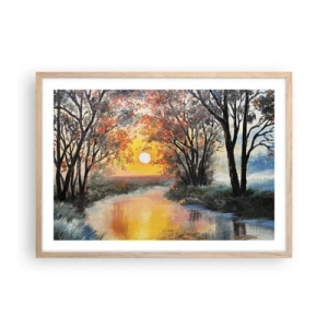 Poster in einem Rahmen aus heller Eiche - Herbststimmung - 70x50 cm