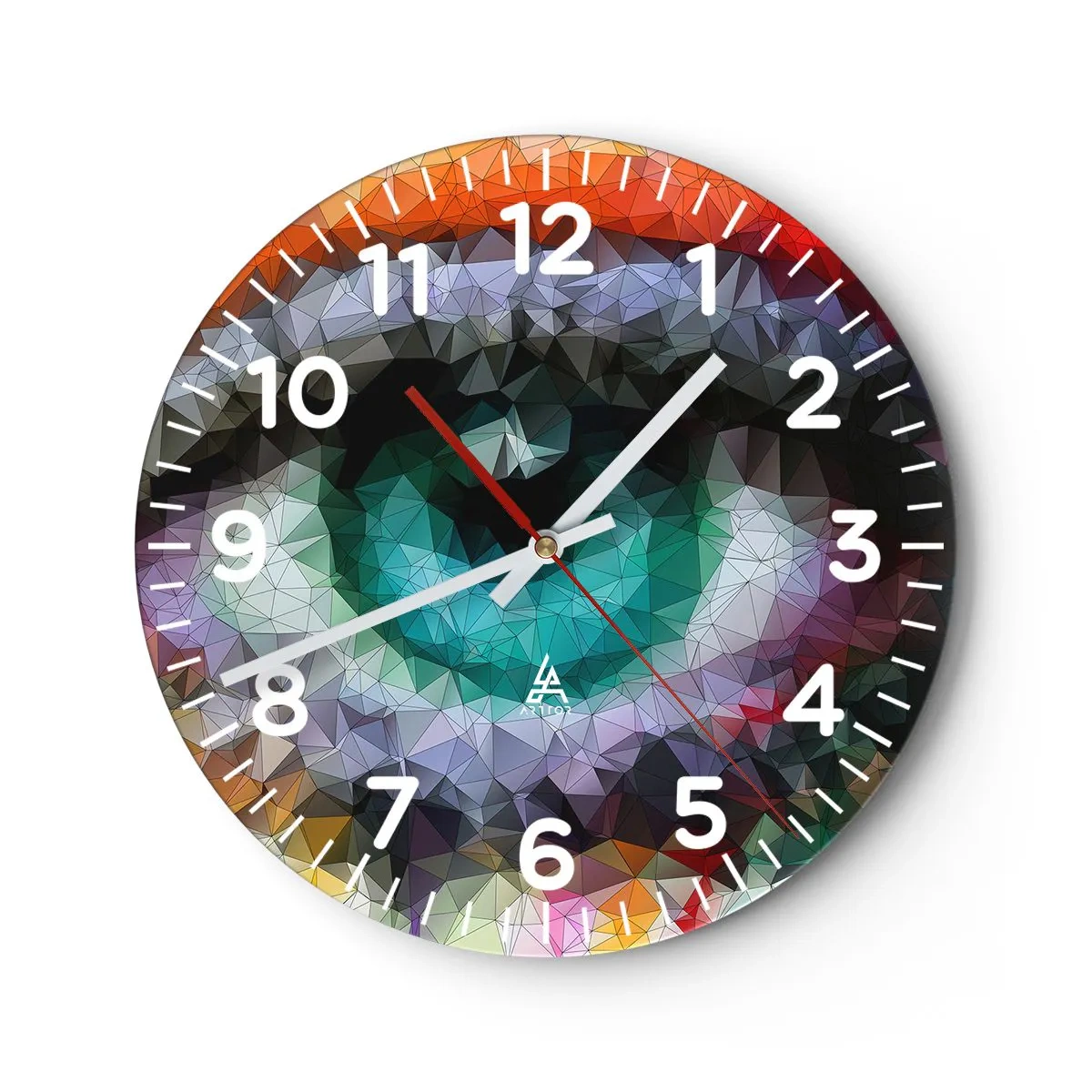 Wanduhr - Glasuhr - Kristallines Leuchten der Augen - 40x40 cm
