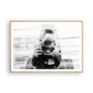 Poster in einem Rahmen aus heller Eiche - Schöpfer und Material - 100x70 cm