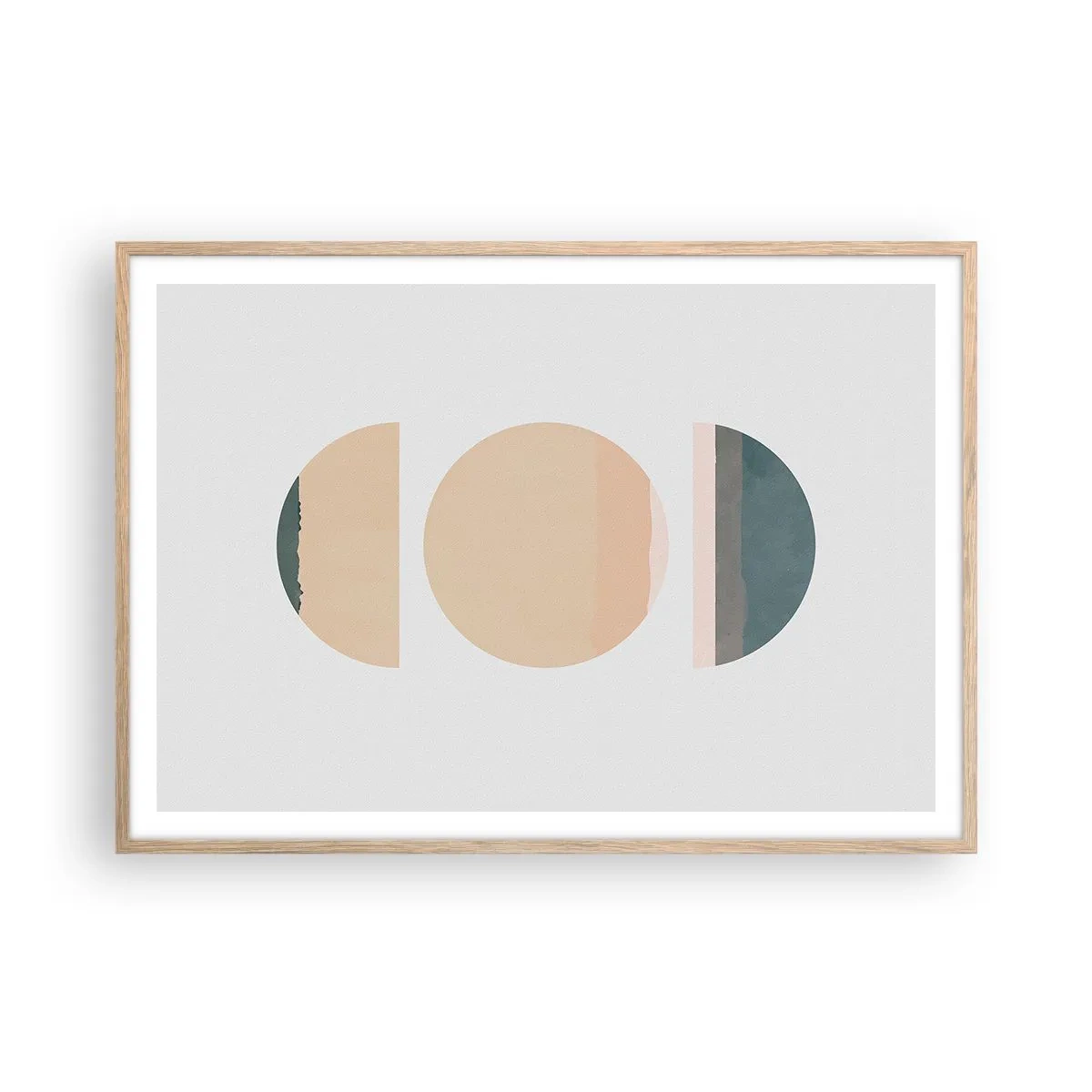 Poster in einem Rahmen aus heller Eiche - Ein Rad hinter dem anderen… - 100x70 cm