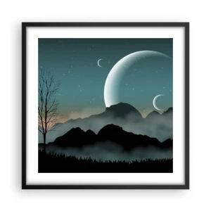 Poster in einem schwarzem Rahmen - Karneval in der Sternenacht - 50x50 cm