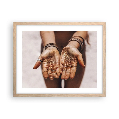 Poster in einem Rahmen aus heller Eiche - Ein Geschenk für dich - 50x40 cm