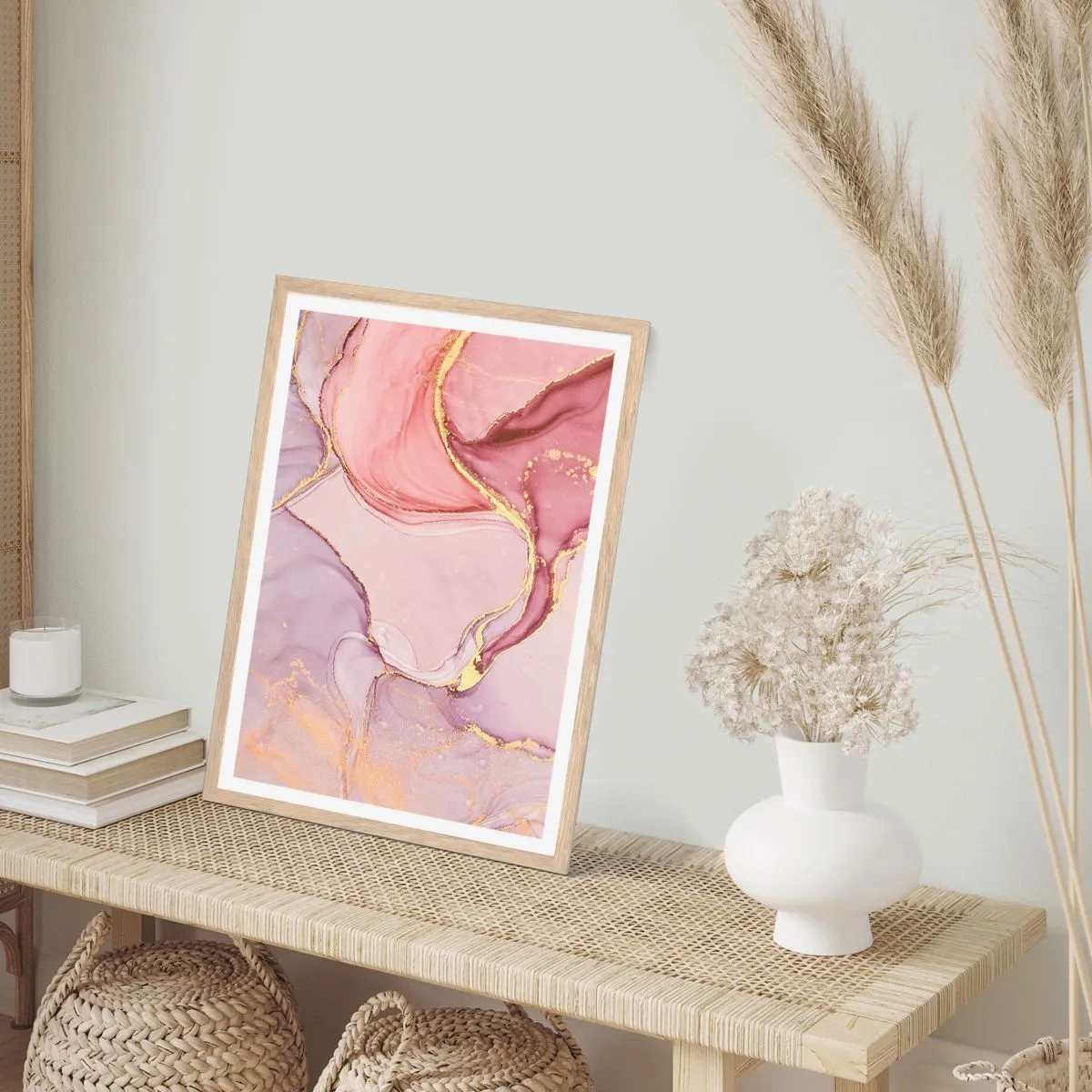 Poster in einem Rahmen aus heller Eiche - Eine Liebkosung der Farben - 40x50 cm