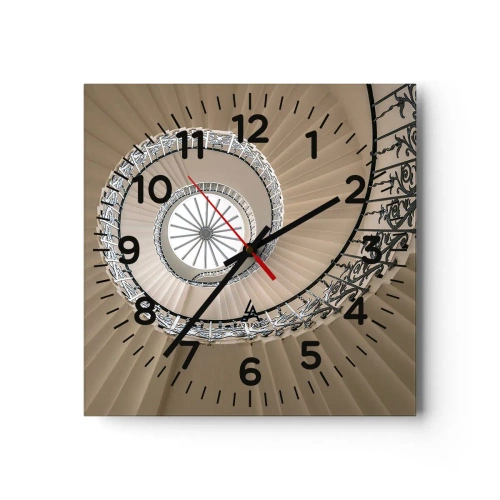 Wanduhr - Glasuhr - Im Inneren der Muschel - 40x40 cm