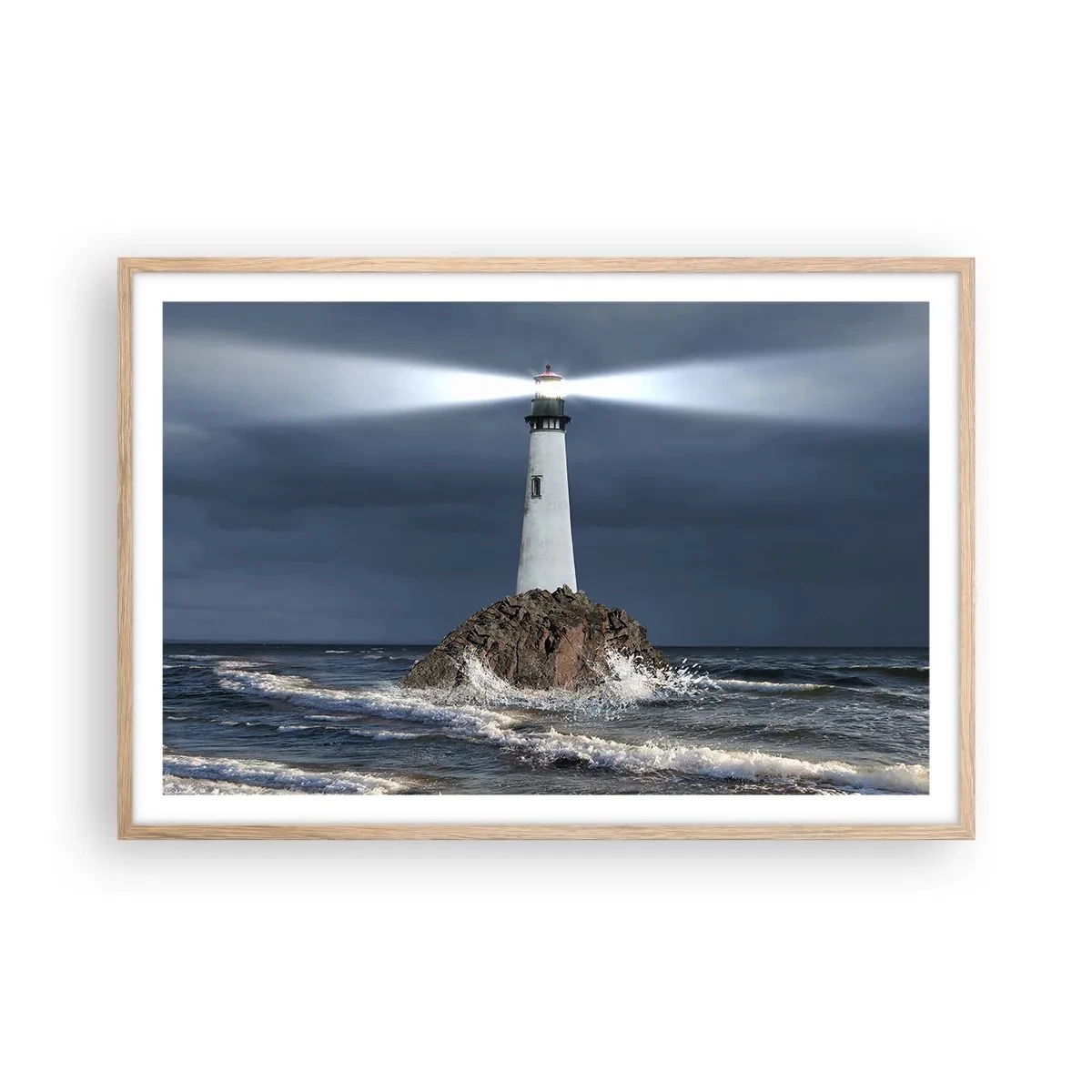 Poster in einem Rahmen aus heller Eiche - Hier... hier... hier! - 91x61 cm