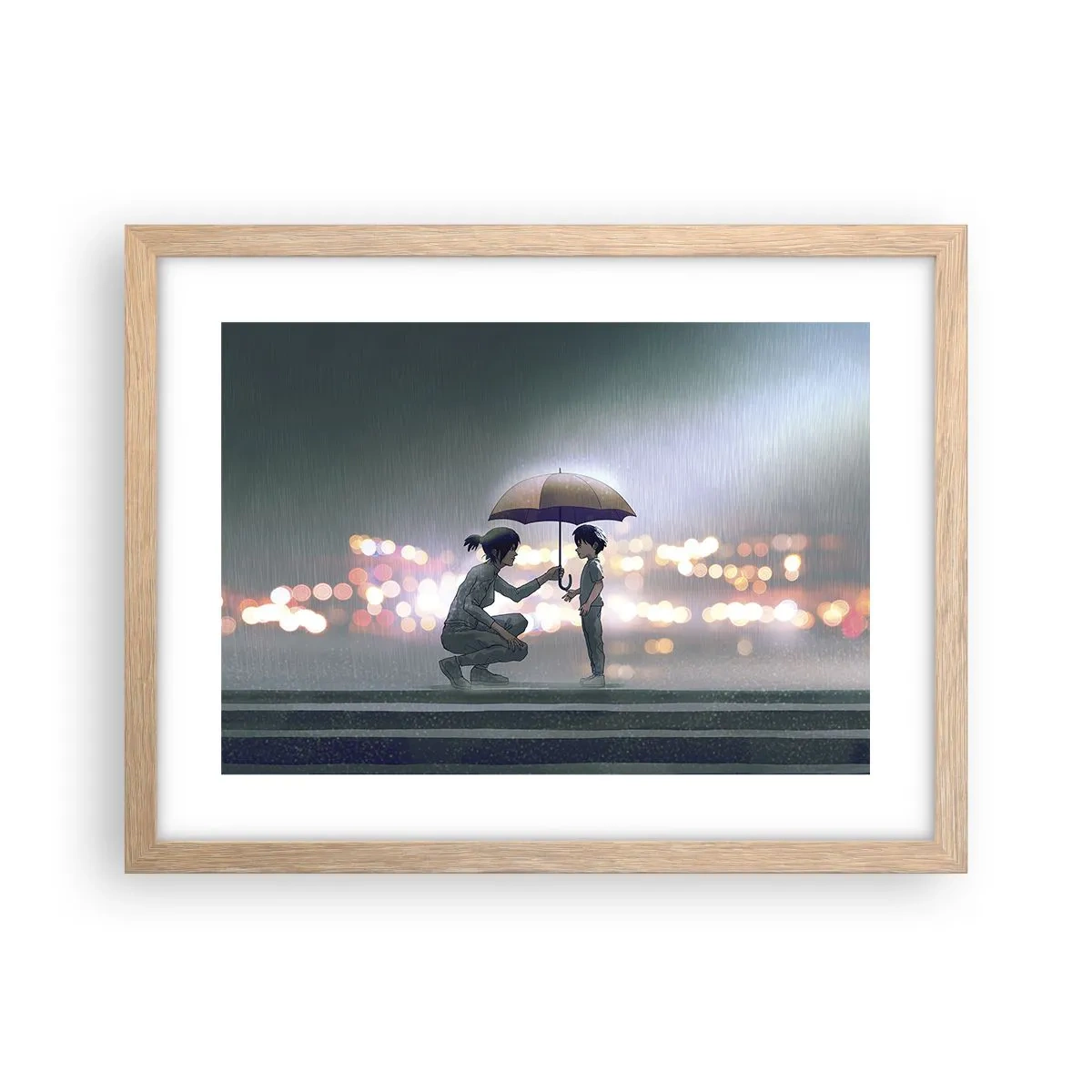 Poster in einem Rahmen aus heller Eiche - Und jetzt ist alles in Ordnung - 40x30 cm