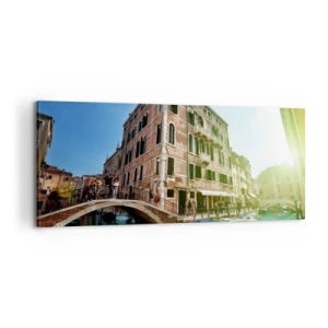 Bild auf Leinwand - Leinwandbild - Venedig - Amore Mio - 100x40 cm