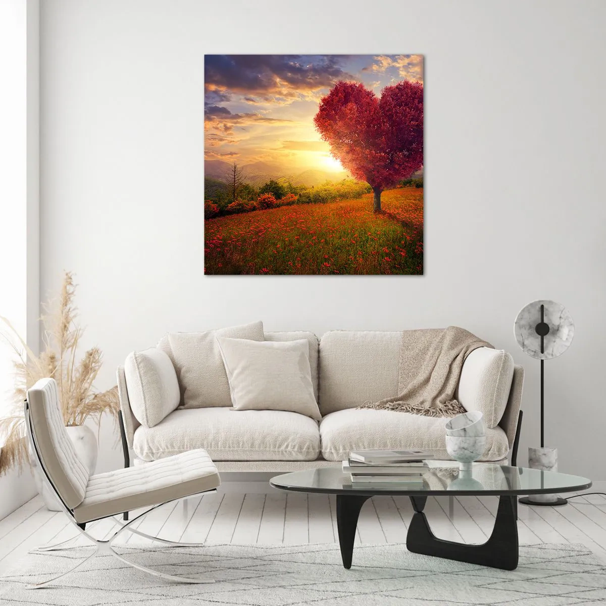 Glasbild - Bild auf glas - Berührt das Herz - 60x60 cm