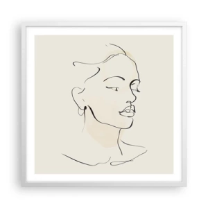 Poster in einem weißen Rahmen - Eine bestimmte Linie - 60x60 cm