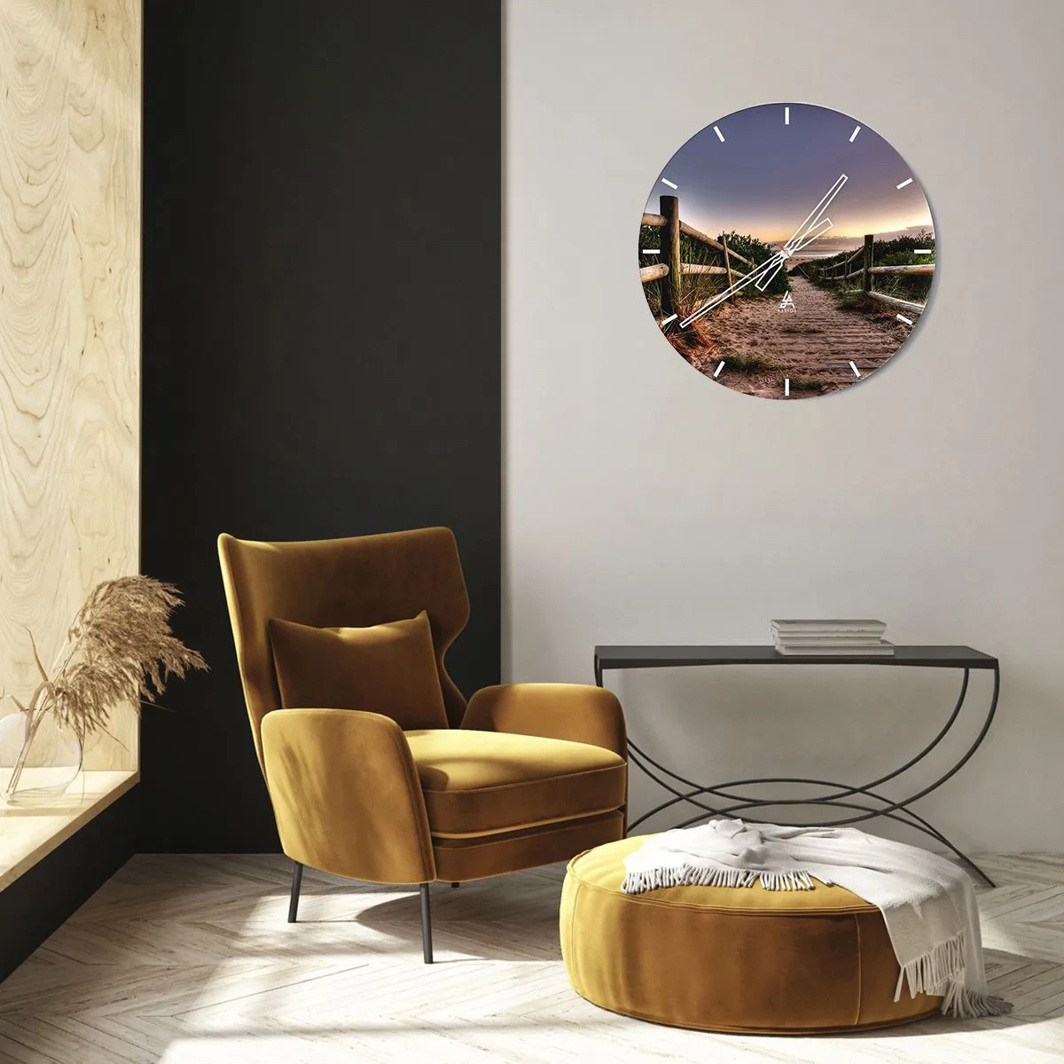 Wanduhr - Glasuhr - Das Ziel ist bereits sichtbar - 40x40 cm