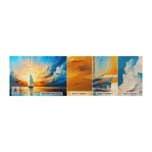 Fototapeten Muster Premium Canvas - In Gold segeln - Landschaft, Nautisch, Segelboot - 100x30 cm