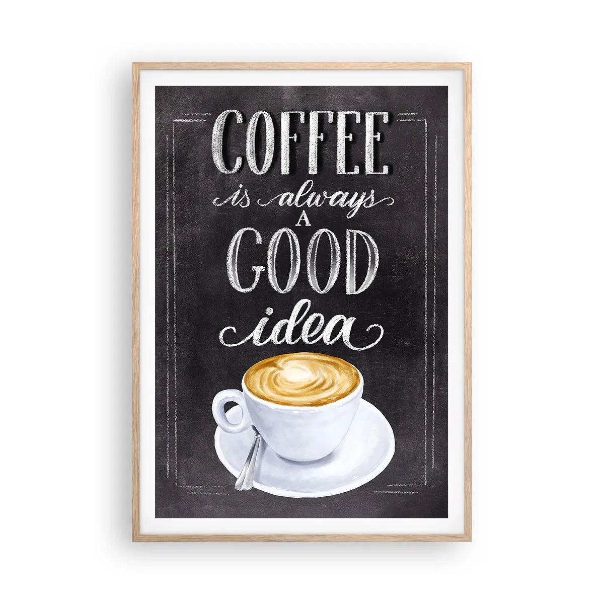 Poster in einem Rahmen aus heller Eiche - Natürlich! - 70x100 cm