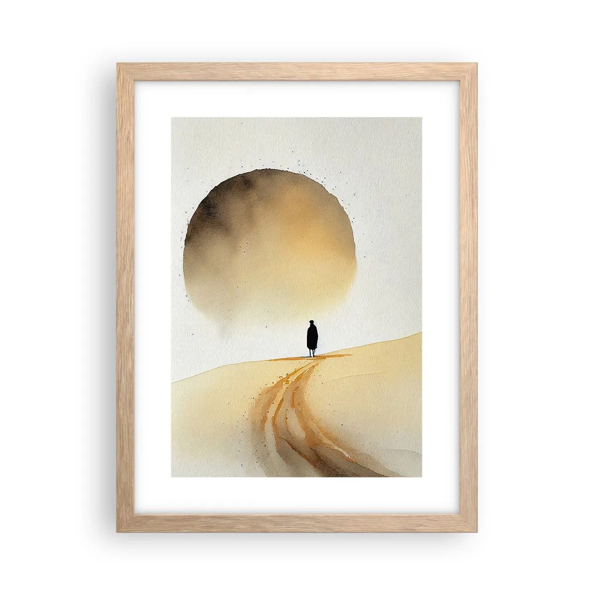 Poster in einem Rahmen aus heller Eiche - Immer sehnsüchtig - 30x40 cm