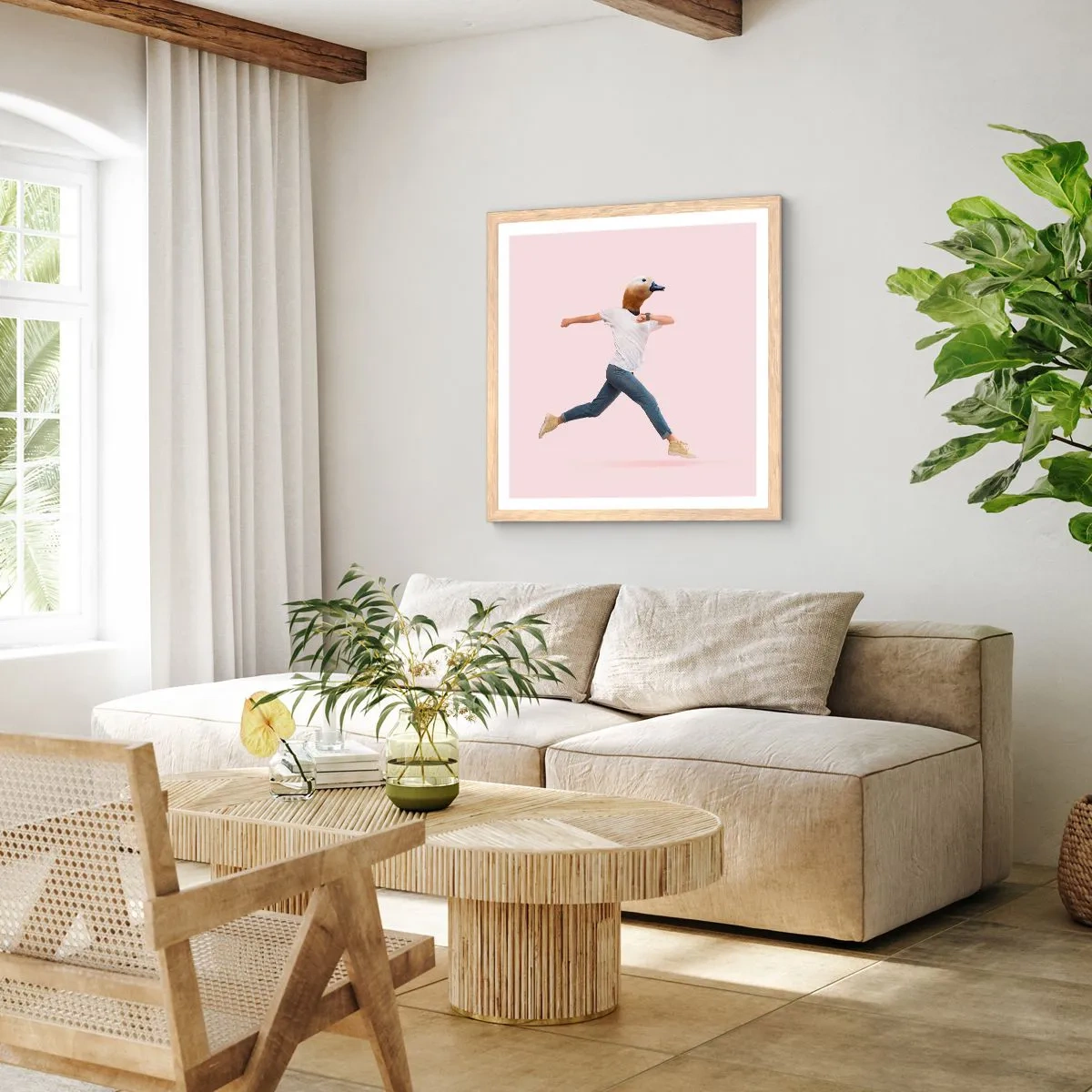 Poster in einem Rahmen aus heller Eiche - Eine Prise Absurdität - 50x50 cm