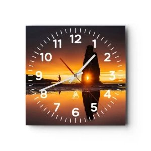 Wanduhr - Glasuhr - Nur du und die Natur - 40x40 cm