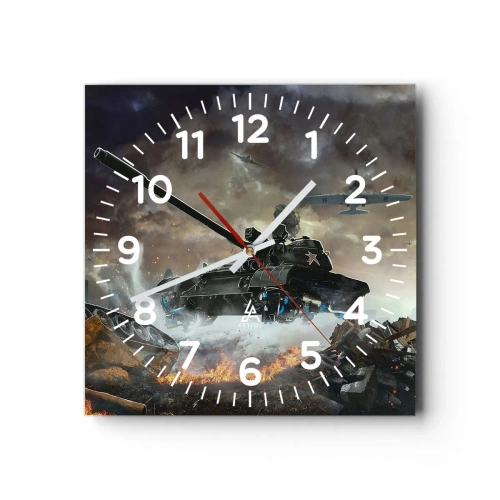 Wanduhr - Glasuhr - Der Kampf ist schrecklich und schön - 40x40 cm