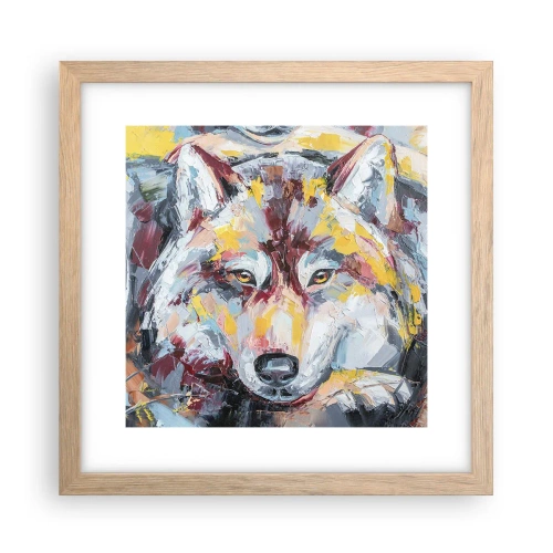 Poster in einem Rahmen aus heller Eiche - Seelenfrieden unter den Lieben - 30x30 cm