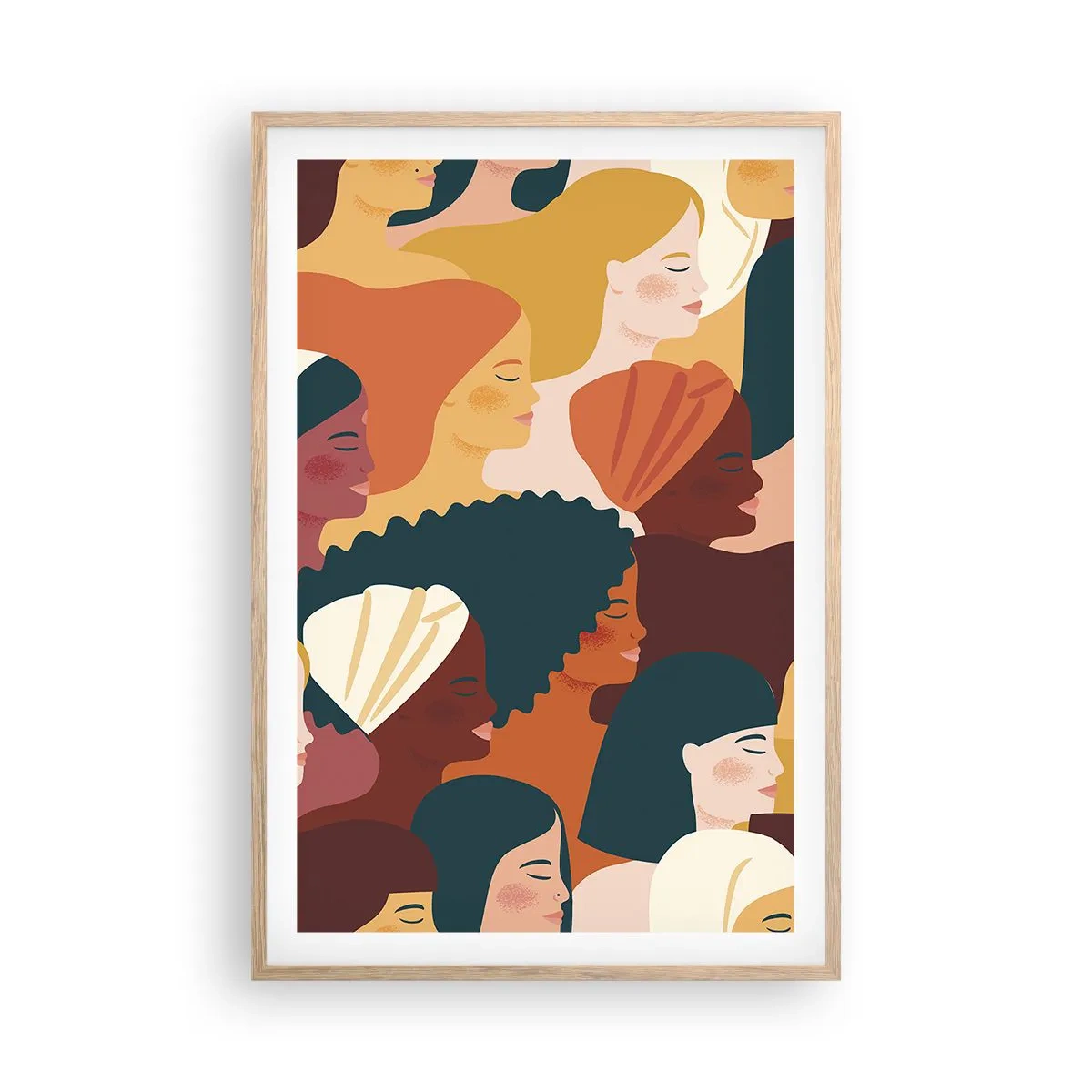 Poster in einem Rahmen aus heller Eiche - Nur Weiblichkeit - 61x91 cm