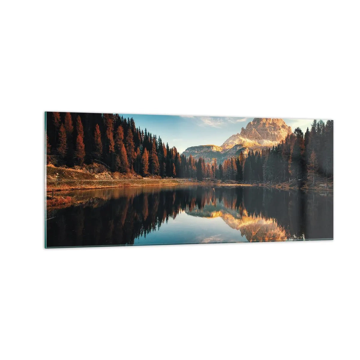 Glasbild - Bild auf glas - Doppelte Landschaft - 100x40 cm