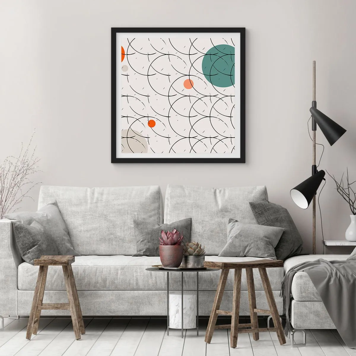 Poster in einem schwarzem Rahmen - Im Pop-Art-Geist - 30x30 cm