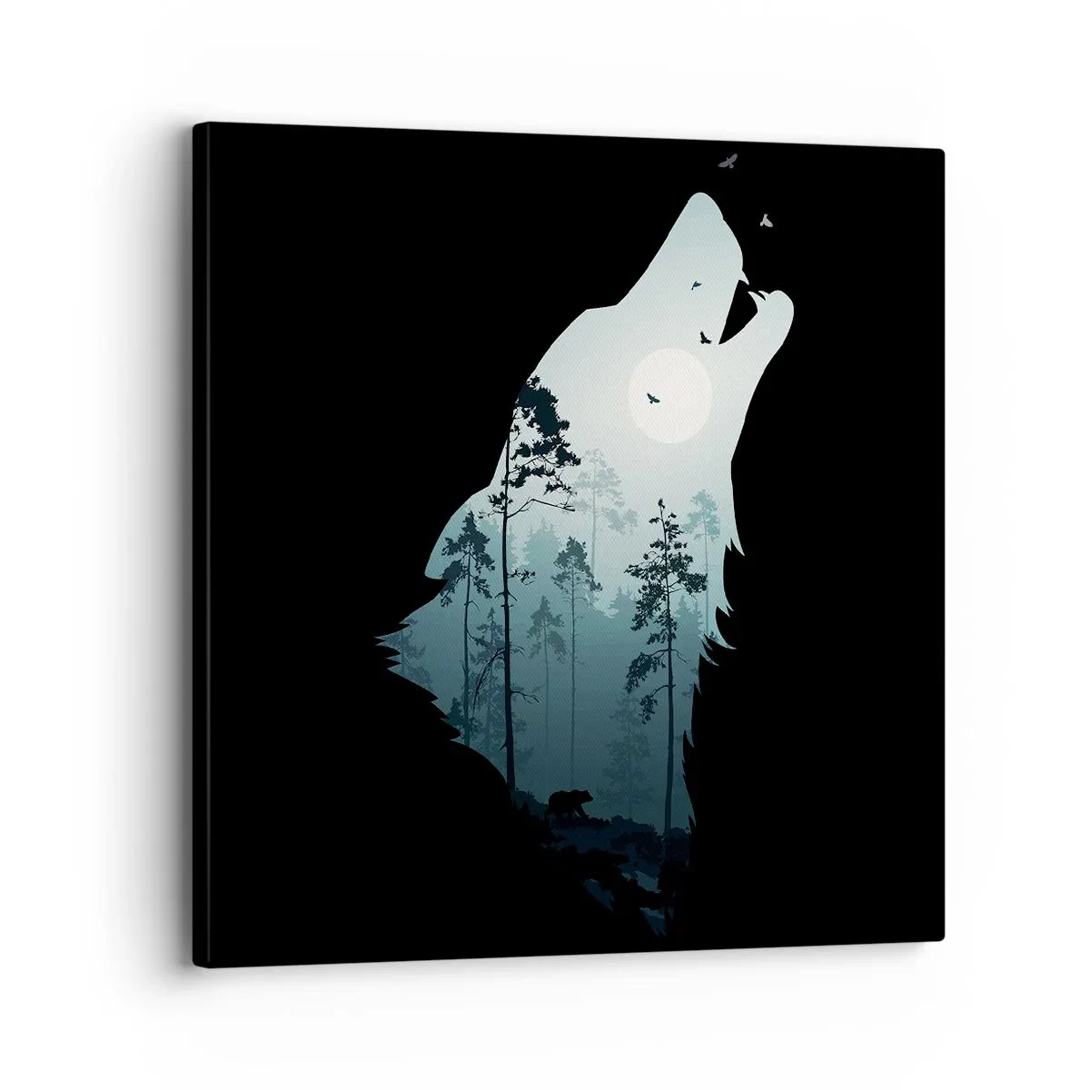 Bild auf Leinwand - Leinwandbild - Die Stimme der Waldnacht - 30x30 cm