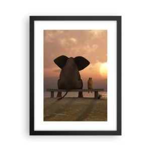 Poster in einem schwarzem Rahmen - Es tut gut zusammen zu schweigen - 30x40 cm