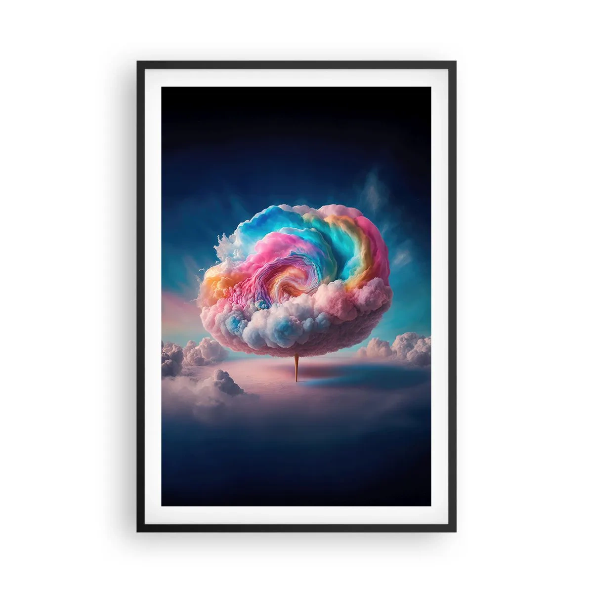 Poster in einem schwarzem Rahmen - Traum von einem Vergnügungspark - 61x91 cm