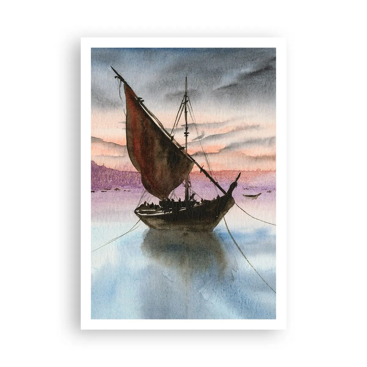Poster - Abend am Hafen - 70x100 cm