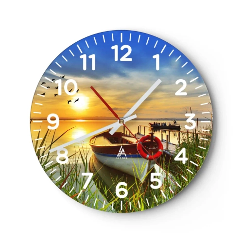 Wanduhr - Glasuhr - Die Kormorane fliegen schon weg - 40x40 cm