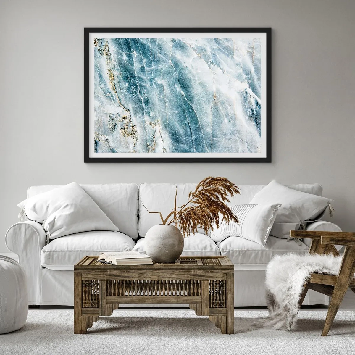 Poster in einem schwarzem Rahmen - Eiswelt - 40x30 cm