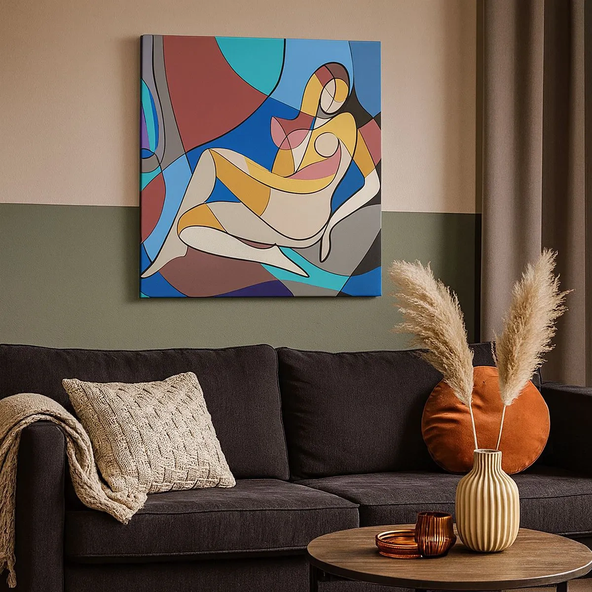 Bild auf Leinwand - Leinwandbild - Kubistischer Akt - 30x30 cm