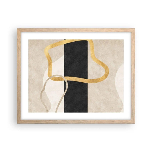 Poster in einem Rahmen aus heller Eiche - Schleifenformen - 50x40 cm