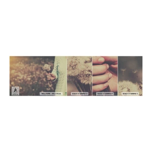 Fototapeten Muster Selbstklebend Deluxe Sticker - Bitte behalte sie - Löwenzahn, Wiese, Natur - 100x30 cm