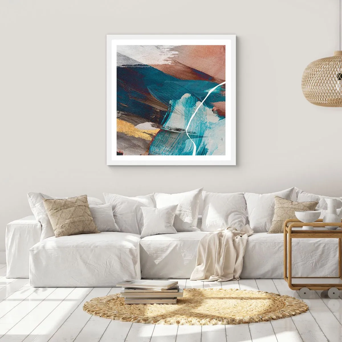 Poster in einem weißen Rahmen - Großzügig und mit Energie - 40x40 cm