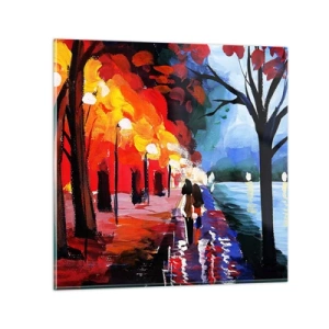 Glasbild - Bild auf glas - Strahlender Herbst im Park - 70x70 cm